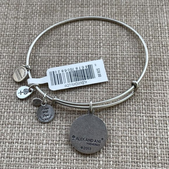 Alex And Ani Bracelet Zodiac AQUARIUS Silver Tone Wrist Band Size Adjustable $28 - Picture 5 of 11